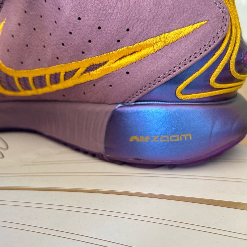 Nike Purple and Yellow Athletic Shoes with High-Top Design - Picture 3 of 7